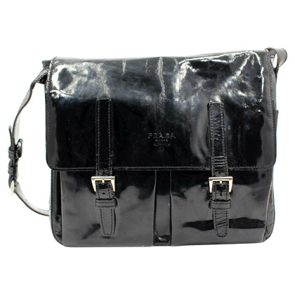 Prada Travel bag Patent leather in Black