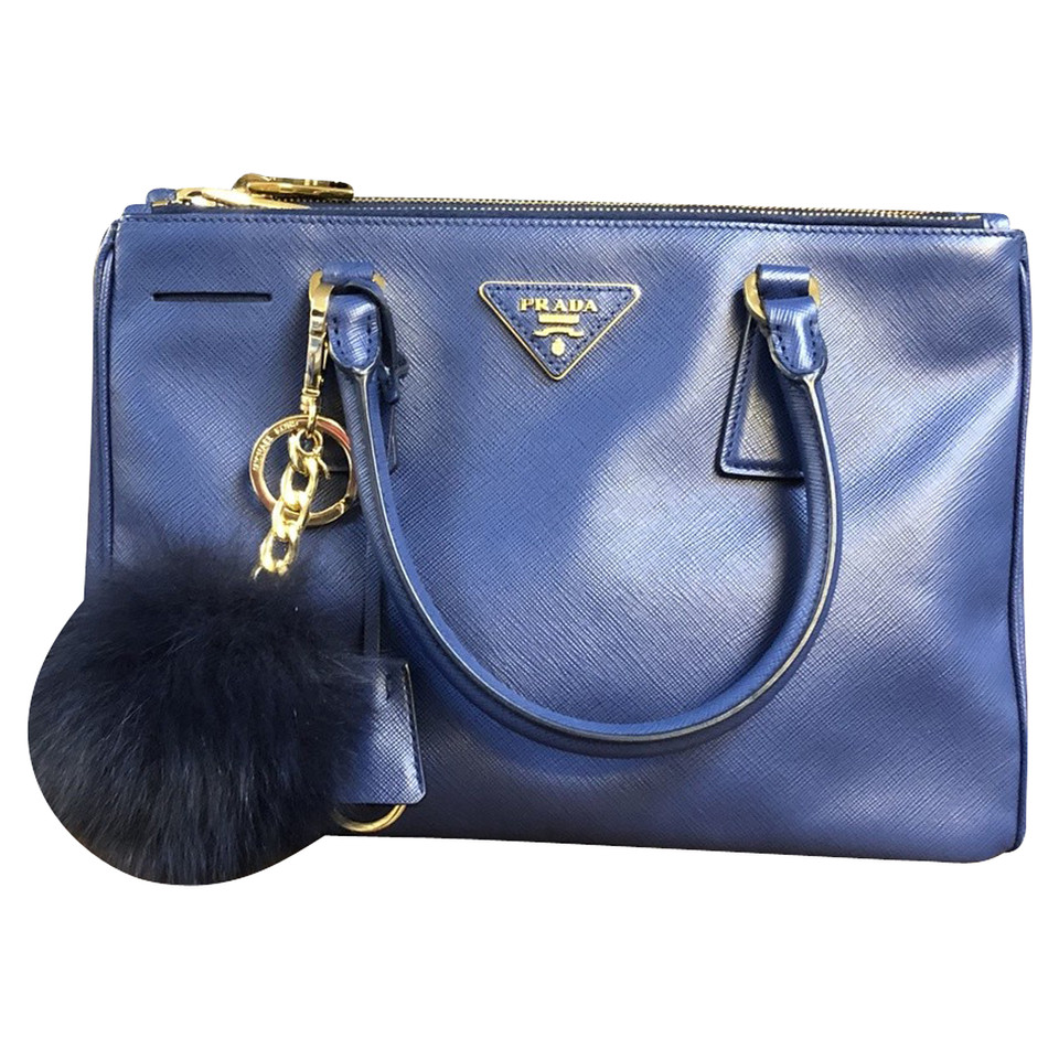 Prada Shopping Bag aus Leder in Blau