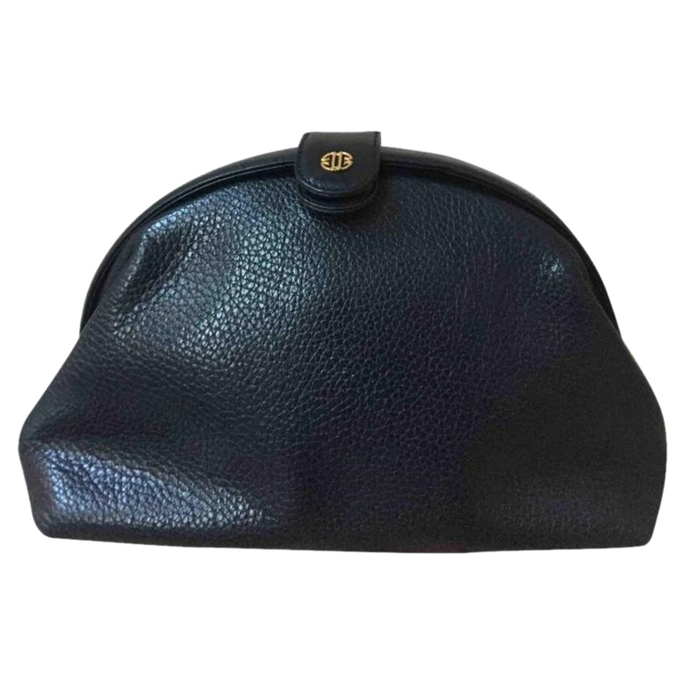 Serapian Clutch Bag Leather in Blue