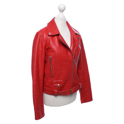 Set Jacket/Coat Leather in Red