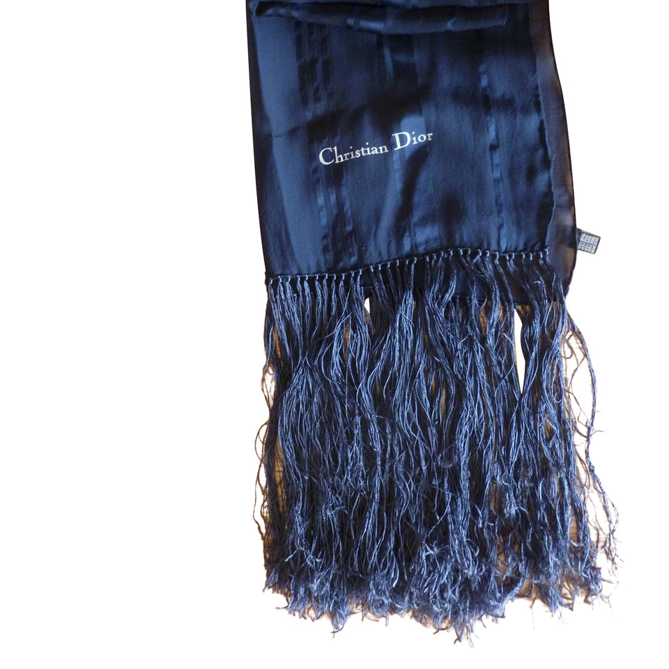 Christian Dior Zijde blauwe sjaal