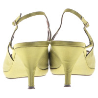 Pura Lopez Satin peep-toes in green