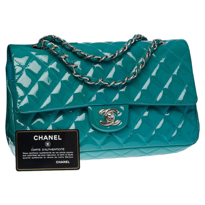 Chanel Timeless Classic Patent leather in Turquoise