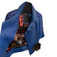 Philipp Plein Jacke/Mantel aus Leder in Blau