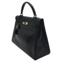 Hermès Sac à main en cuir noir