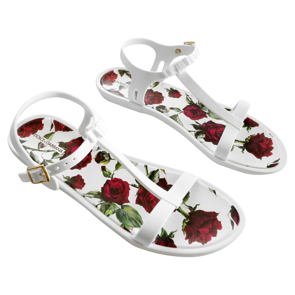 Dolce & Gabbana Sandalen mit roten Rosen