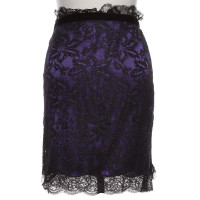 Dolce & Gabbana jupe violette avec de la dentelle noire