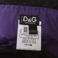 Dolce & Gabbana jupe violette avec de la dentelle noire