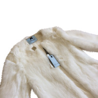 Blumarine fausse fourrure longue blouse blanche