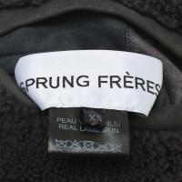 Sprung Frères Paris Reversible sheepskin coat in dark gray