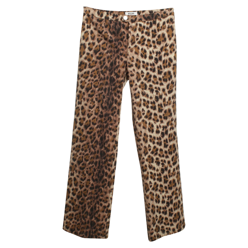 Moschino pantaloni di stampa degli animali in beige / marrone