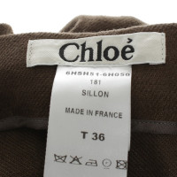 Chloé Pantaloni di lino larga in Cachi