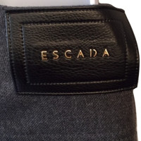 Escada Grey Wool Straight Leg Trousers Jeans