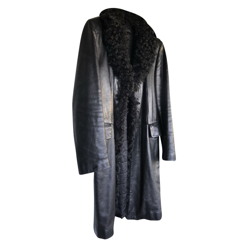 Richmond Leather coat with fur