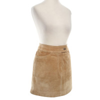 Dolce & Gabbana Wild leather skirt in beige