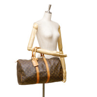 Louis Vuitton Keepall 45 in Tela in Marrone