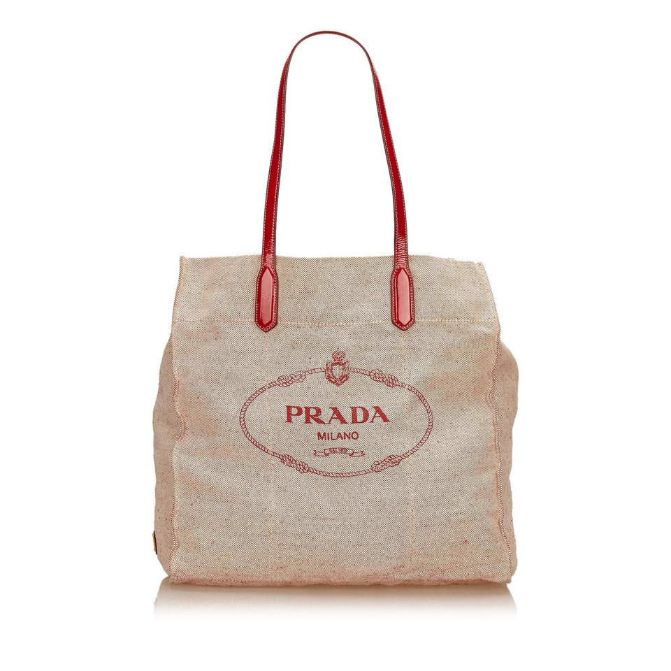 Prada Logo Canvas Tote Bag