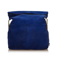 Céline Gourmette Bag aus Wildleder in Blau