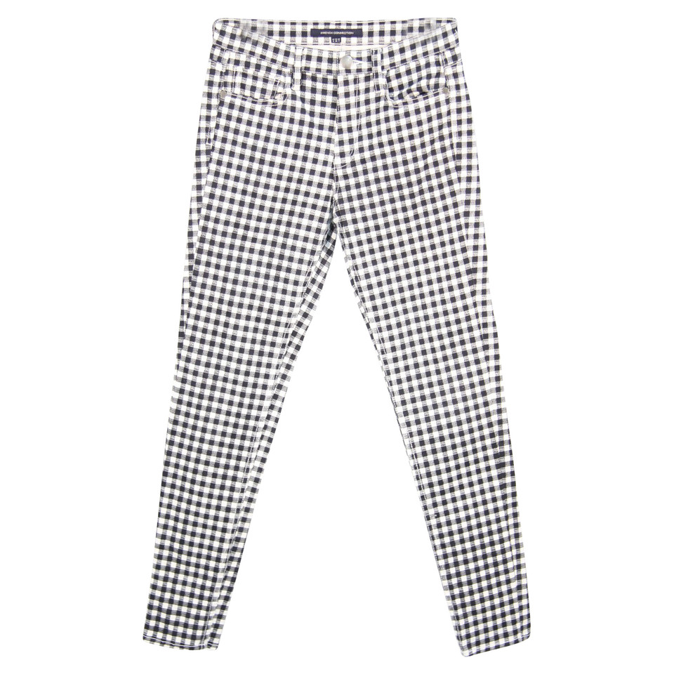 French Connection Checkered trousers in black and white