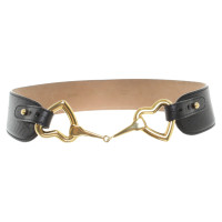 Moschino Leather belt with heart buckle