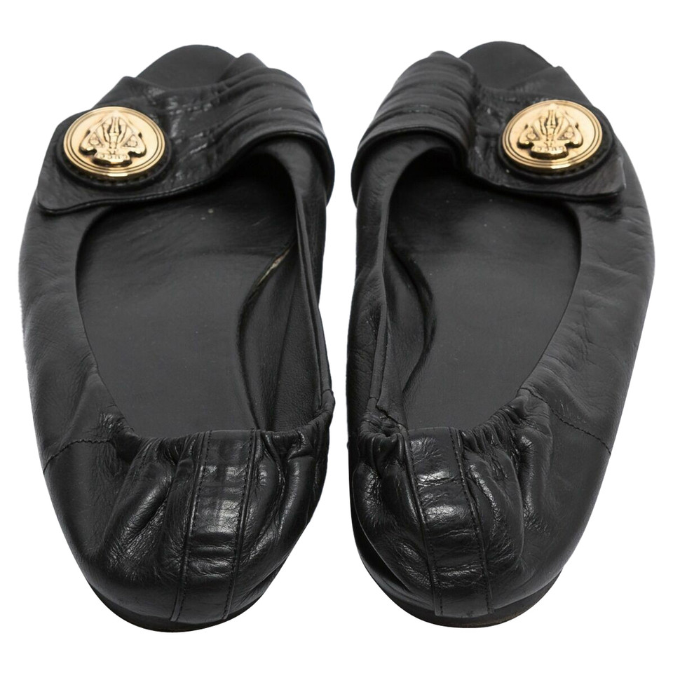 Gucci Slippers/Ballerina's Leer in Zwart