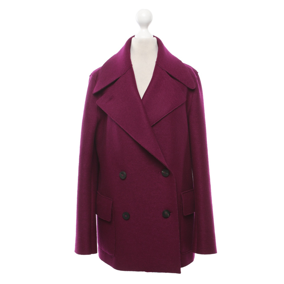 Harris Wharf Jacke/Mantel aus Wolle in Fuchsia