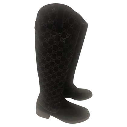 Gucci Bottes en Daim en Noir