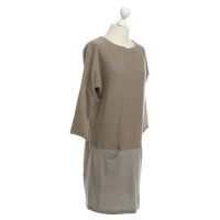 Hemisphere Cashmere Dress in Beige / Grey