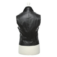 Topshop Gilet en Cuir en Noir