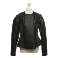 Cédric Charlier Leather jacket with textile insert