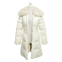 Moncler Quilted coat with fox fur trim