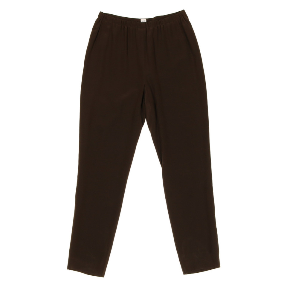 Hermès Trousers Silk in Brown