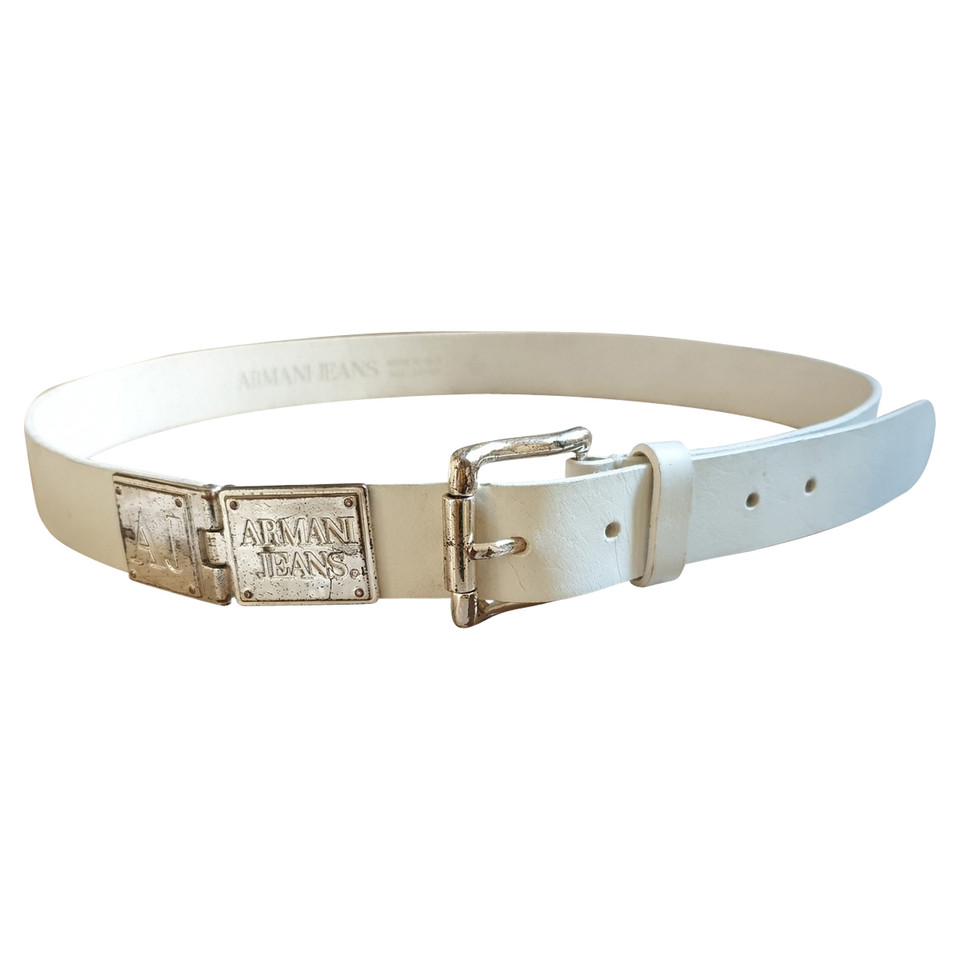 Armani Jeans Belt Leather in White