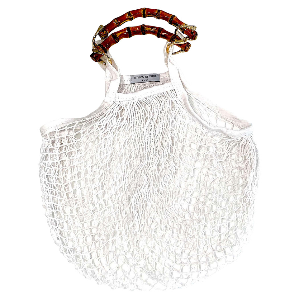 Utmon Es Pour Paris Tote bag in Cotone in Bianco