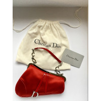 Christian Dior Saddle Bag aus Seide in Rot