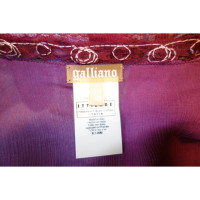 John Galliano wrap dress in seta con stampa
