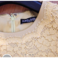 Dolce & Gabbana yellow lace dress with silk stole
