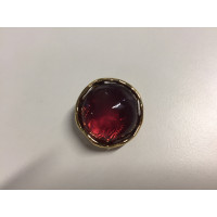 Yves Saint Laurent orecchini clip con pietra rossa