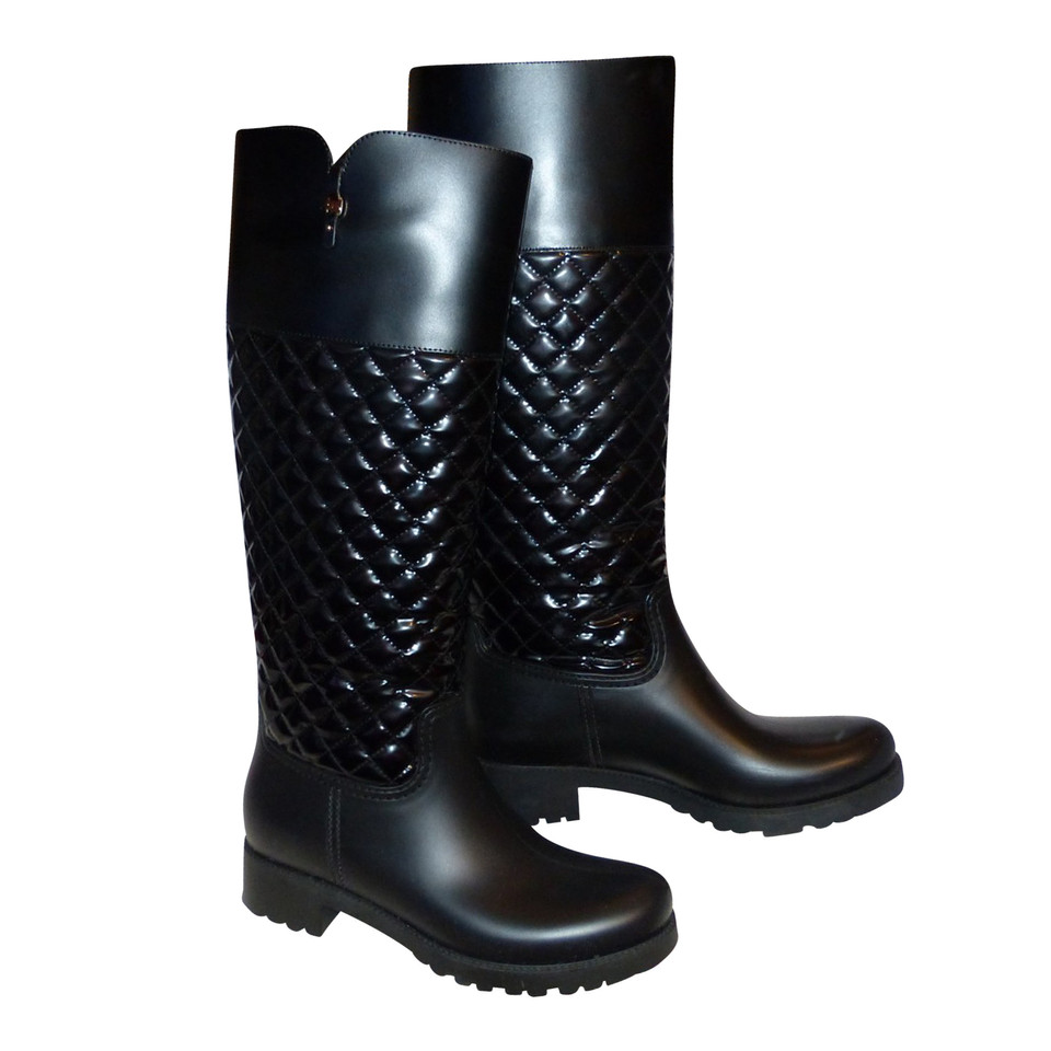 Salvatore Ferragamo  Bottes en caoutchouc en noir