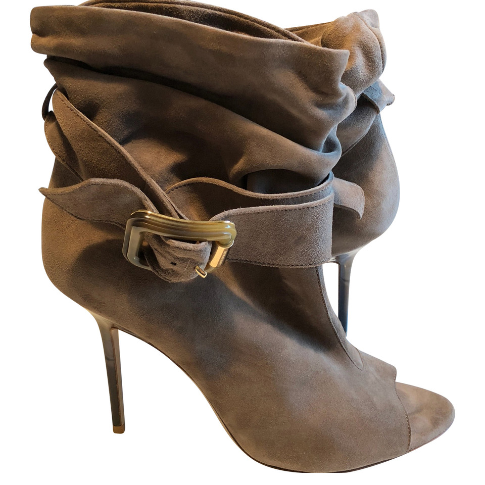 Burberry Trench Buckle Peep Toe Ankle Boot