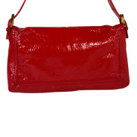 Fendi Baguette Bag Micro Patent leather in Red