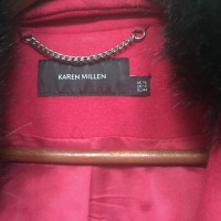 Karen Millen giacca di lana con collo in pelliccia