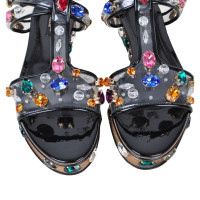 Dolce & Gabbana RUNWAY Rhinestone Sandals Black