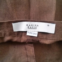 Marina Rinaldi Brown pantalon en lin