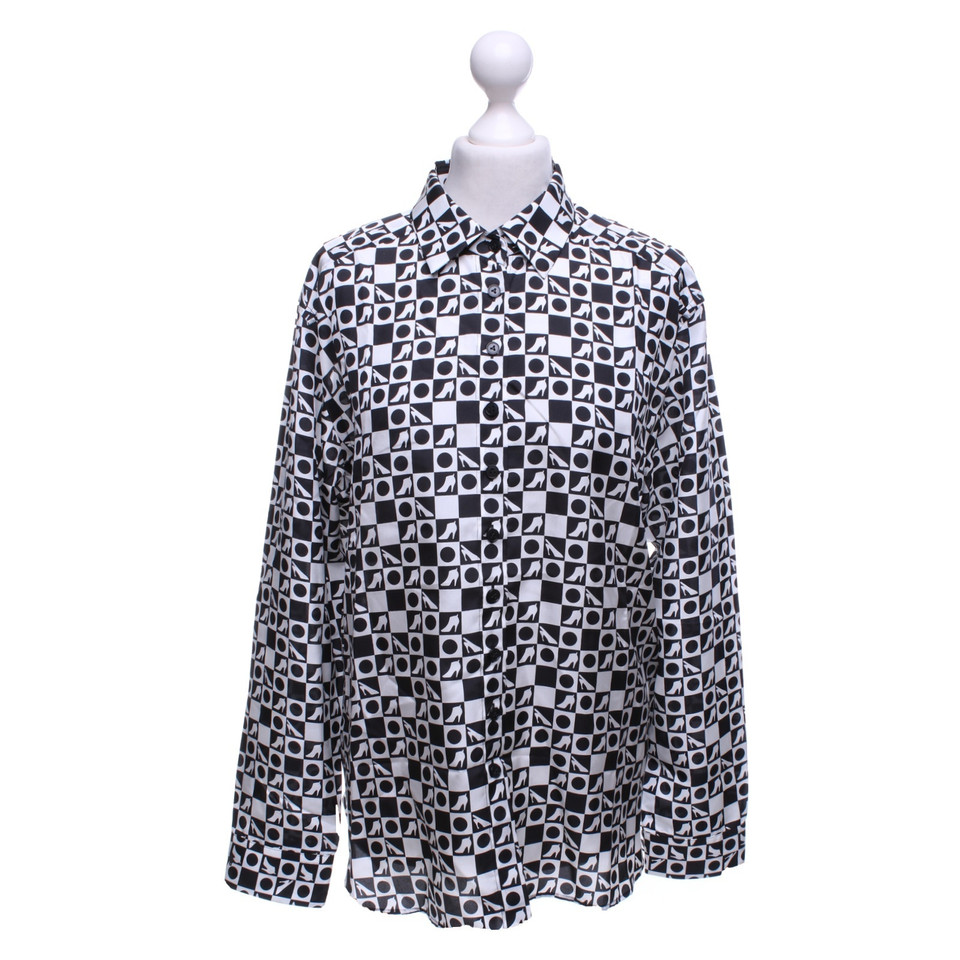 Van Laack Shirt blouse in black / white
