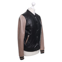 Paul Smith Veste en cuir noir / beige