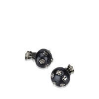 Chanel CC Round Clip On Earrings
