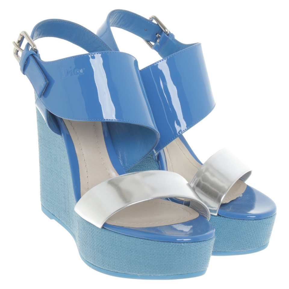 Christian Dior Wedges en bleu