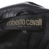 Roberto Cavalli Veste en cuir vintage en noir