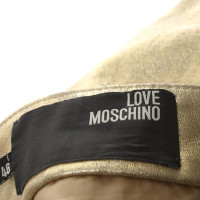 Moschino Love Lederen rok in goud